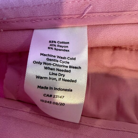 Talbots Chatham Ankle Pants Pink Slim Leg Size 14 NWT - Picture 6 of 7
